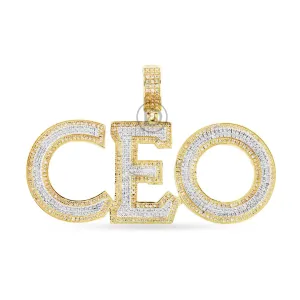 10K Yellow Gold CEO Pendant With 1.95CT Diamonds