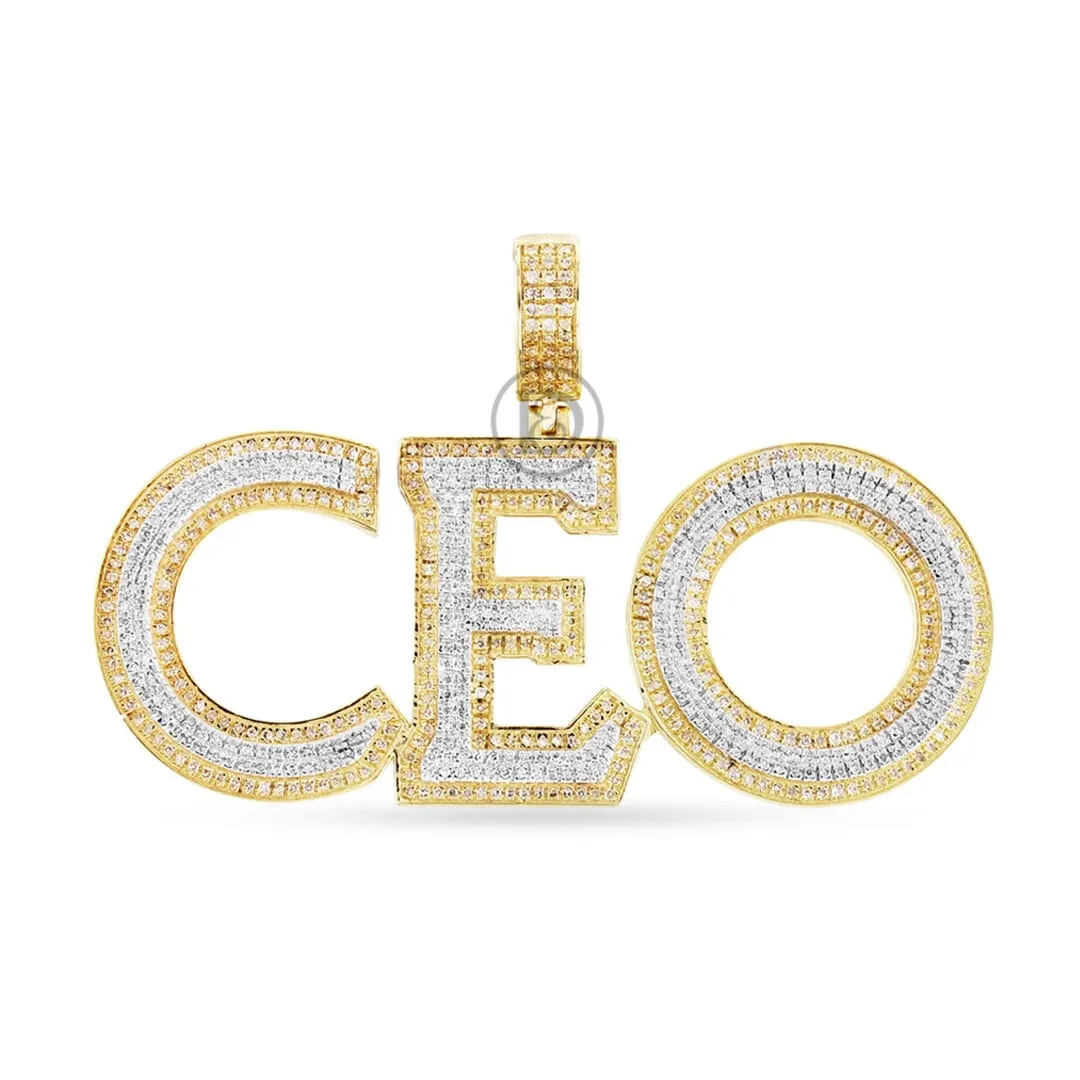10K Yellow Gold CEO Pendant With 1.95CT Diamonds