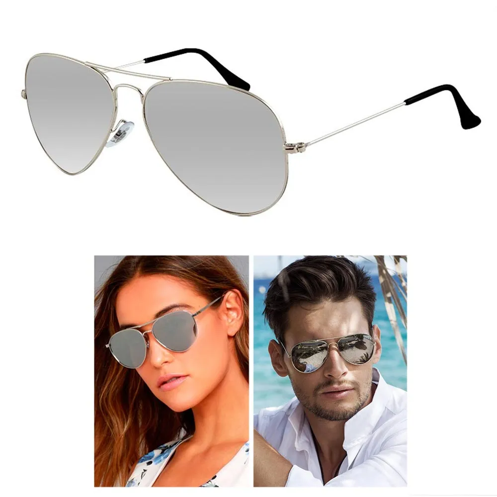 2 Pack Sunglasses Lens Metal Retro Shade Vintage Pilot Fashion Woman Men