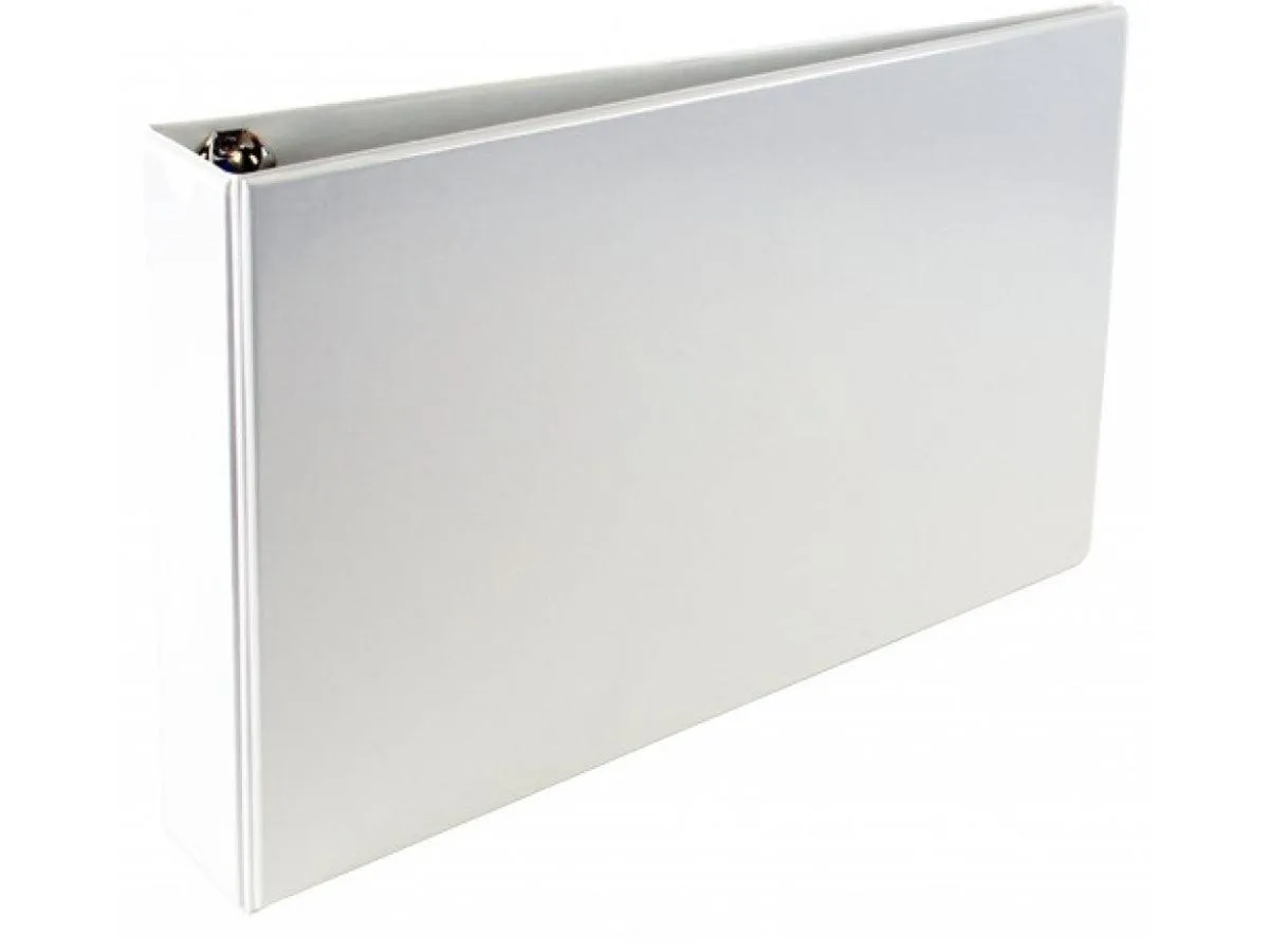 Alpha Presentation Binder 4 Rings A3 Landscape, 38mm Spine, White (404-A3)