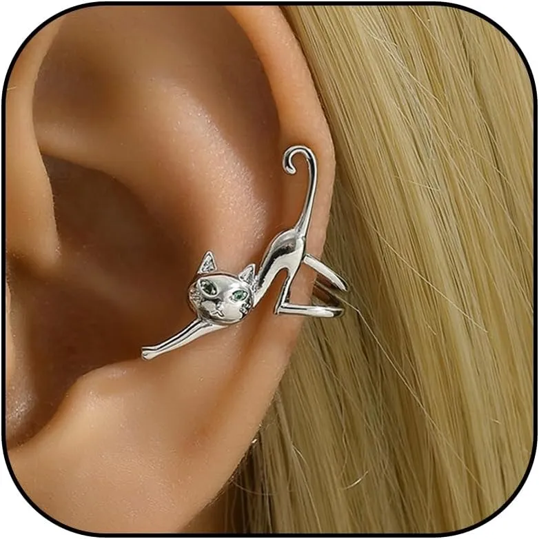 Cat Ear Cuff Earrings for Women Gold Silver Ear Cuffs Non Pierced Ear Cuff Cat Earrings Cute Animal Earrings Jewelry Gift for Girls