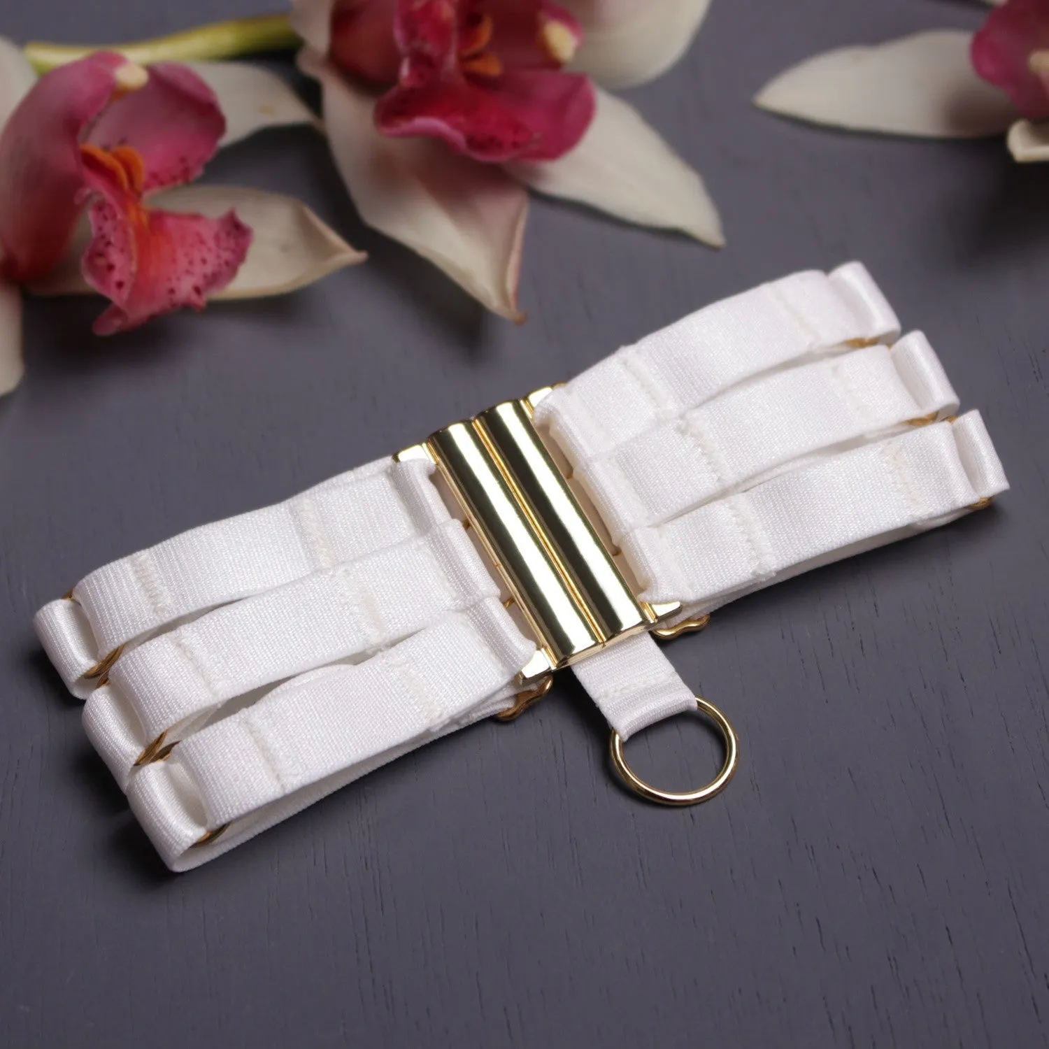 Choker white strappy bridal wear