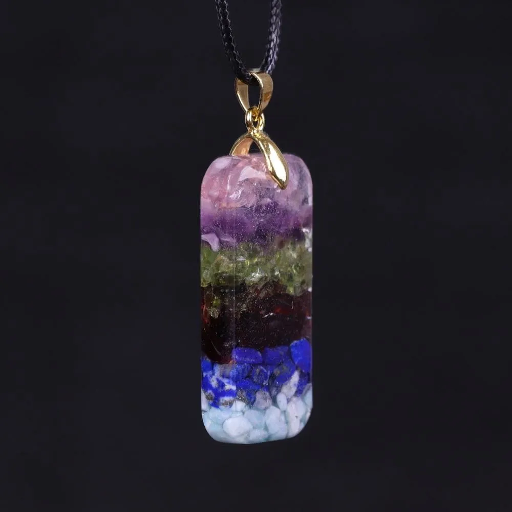 Crystal Resin Orgonite Pendant Hamsa Hand Necklace Fatima Smart Jewelry Resin