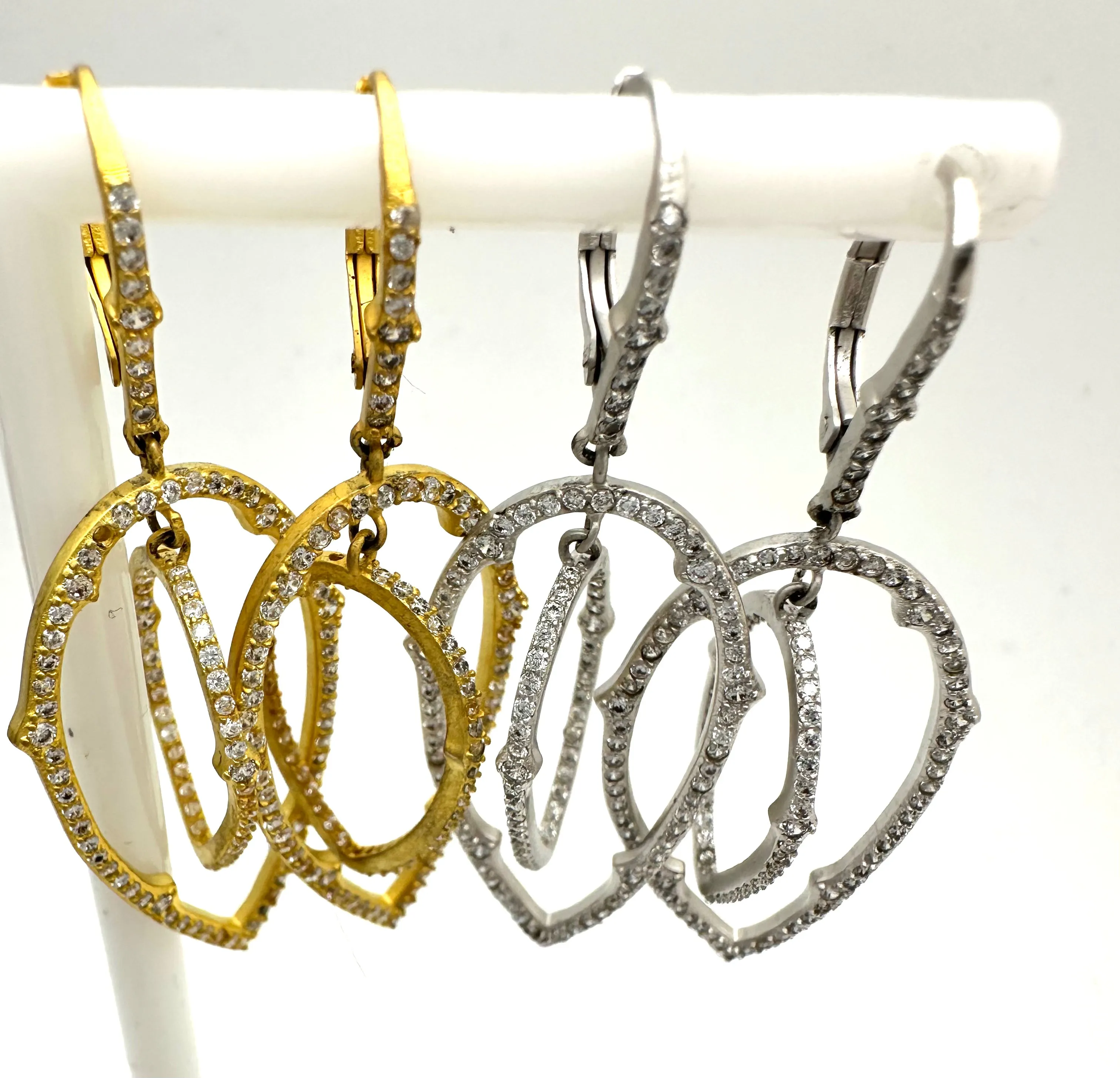Double Teardop CZ Earrings