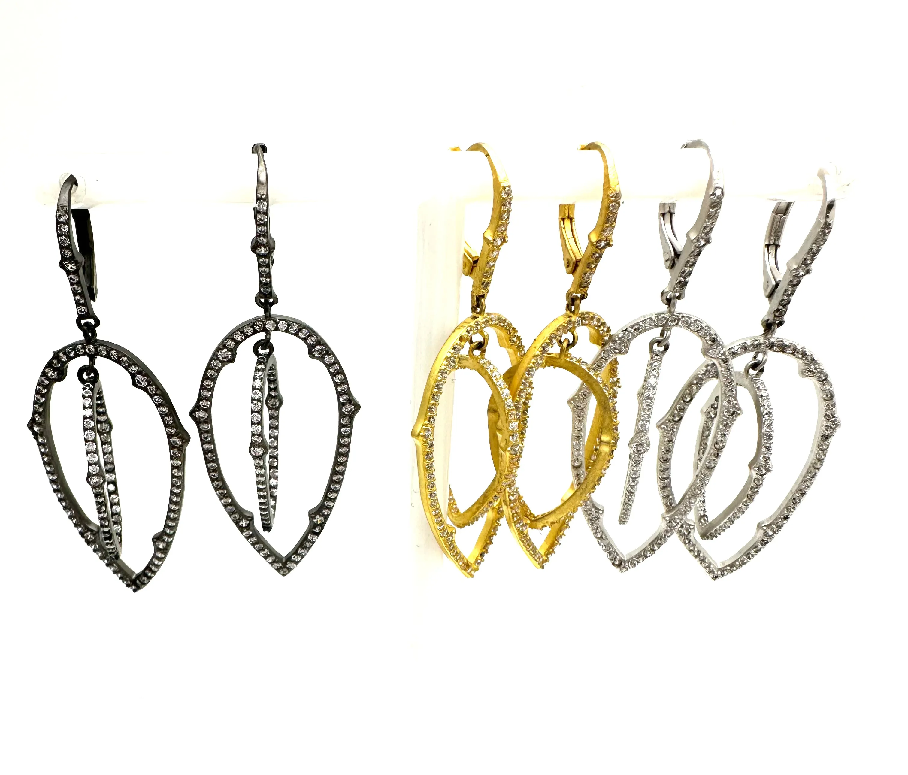 Double Teardop CZ Earrings