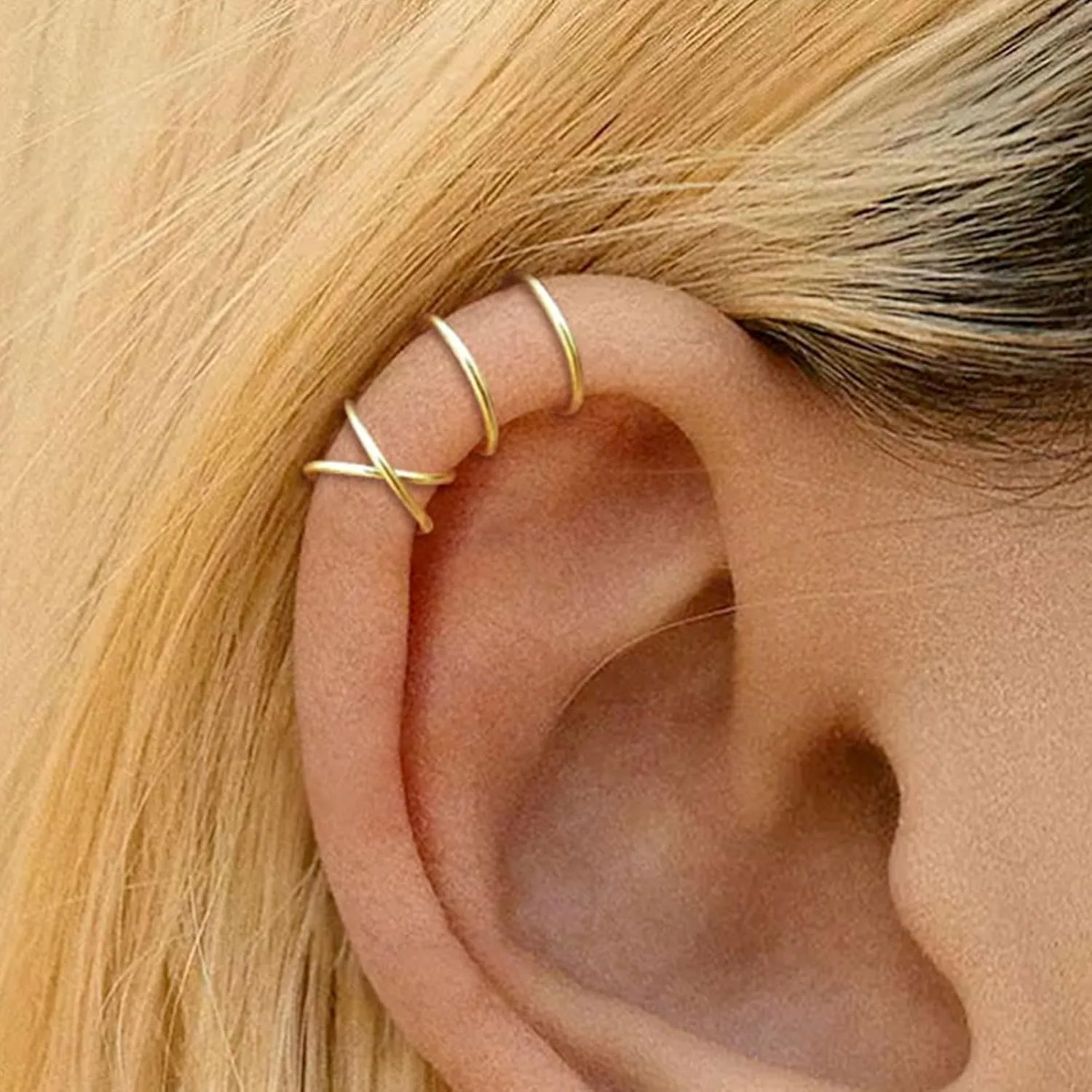 Ear Cuff Earrings for Women Gifts Trendy Stuff Chunky Ear Cuffs Non Piercing Clip On Huggie Hoop Earrings Cartilage Helix Earring Set Jewelry Gifts