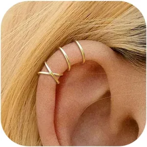 Ear Cuff Earrings for Women Gifts Trendy Stuff Chunky Ear Cuffs Non Piercing Clip On Huggie Hoop Earrings Cartilage Helix Earring Set Jewelry Gifts