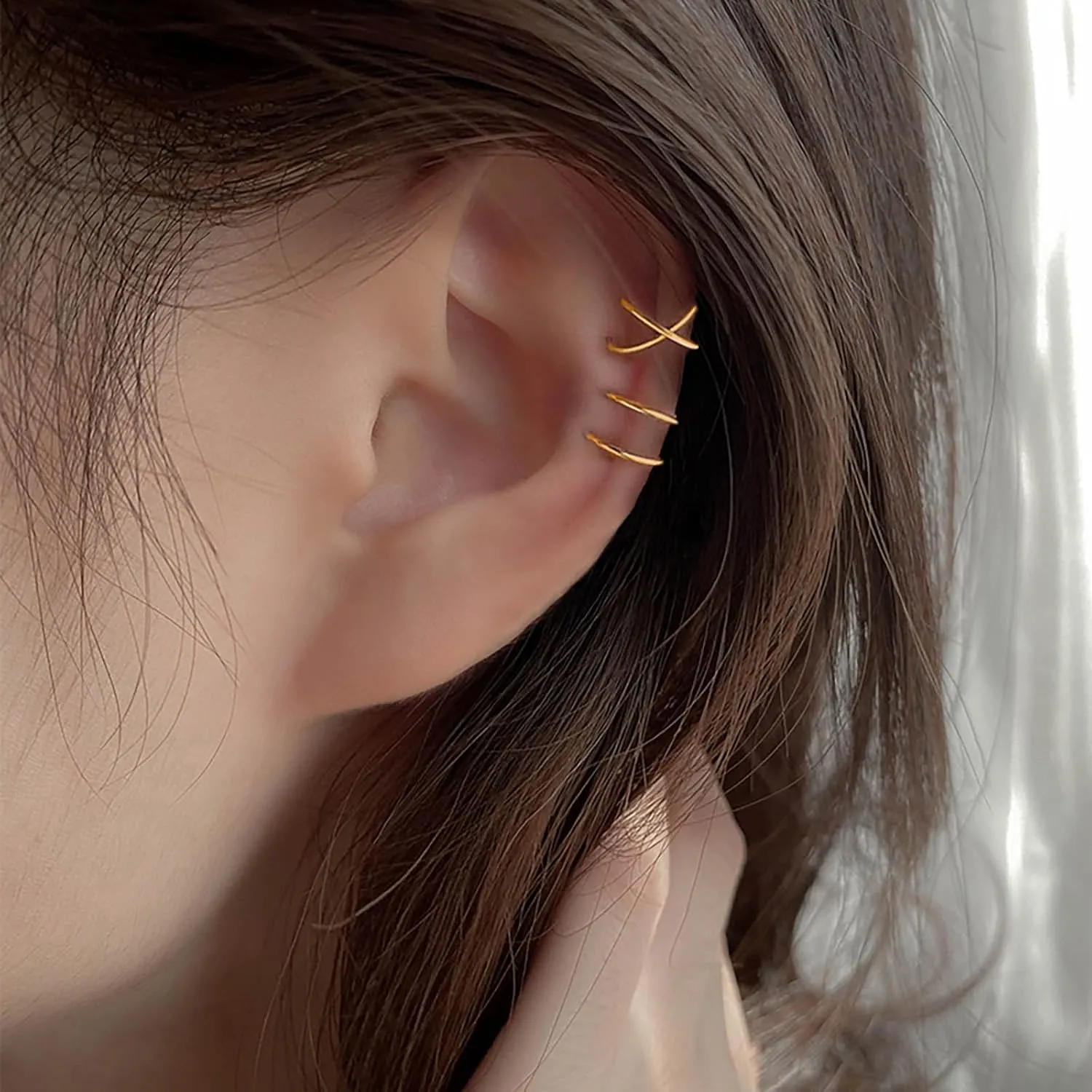 Ear Cuff Earrings for Women Gifts Trendy Stuff Chunky Ear Cuffs Non Piercing Clip On Huggie Hoop Earrings Cartilage Helix Earring Set Jewelry Gifts