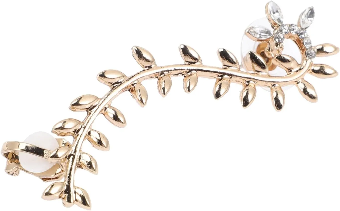 Leaf Design Ear for Women Single Side Earring Cuff Stylish Ear Wraps Fashion Accessory for Various