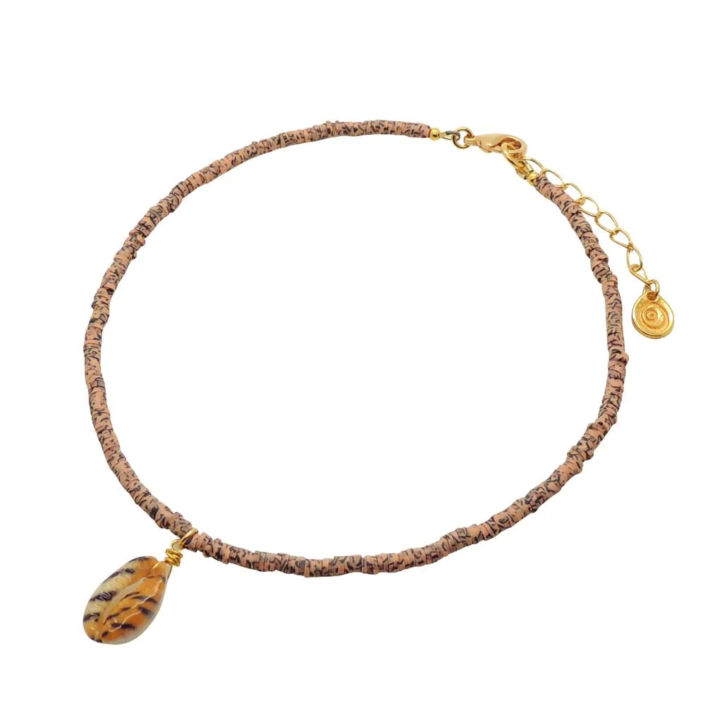 Limited Edition Cowrie Shell Charm Animal Print Choker