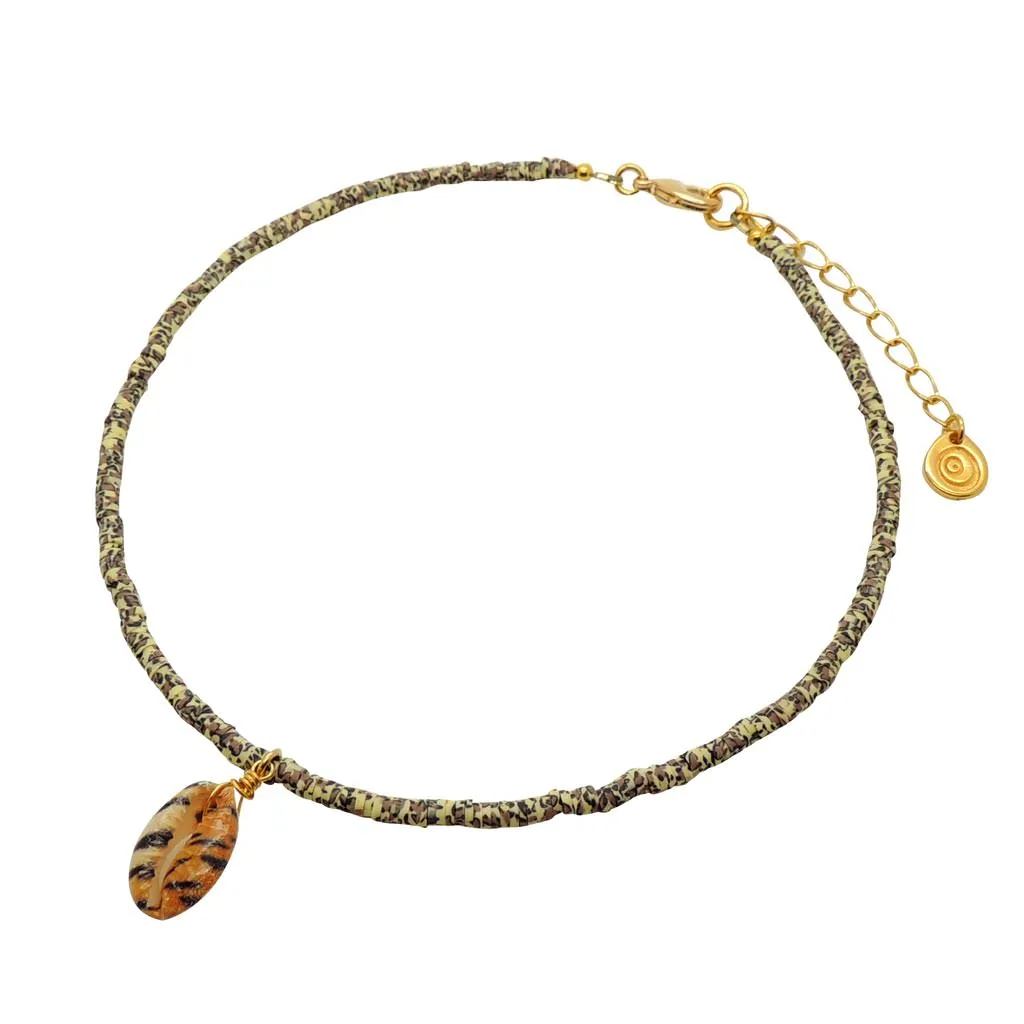 Limited Edition Cowrie Shell Charm Animal Print Choker