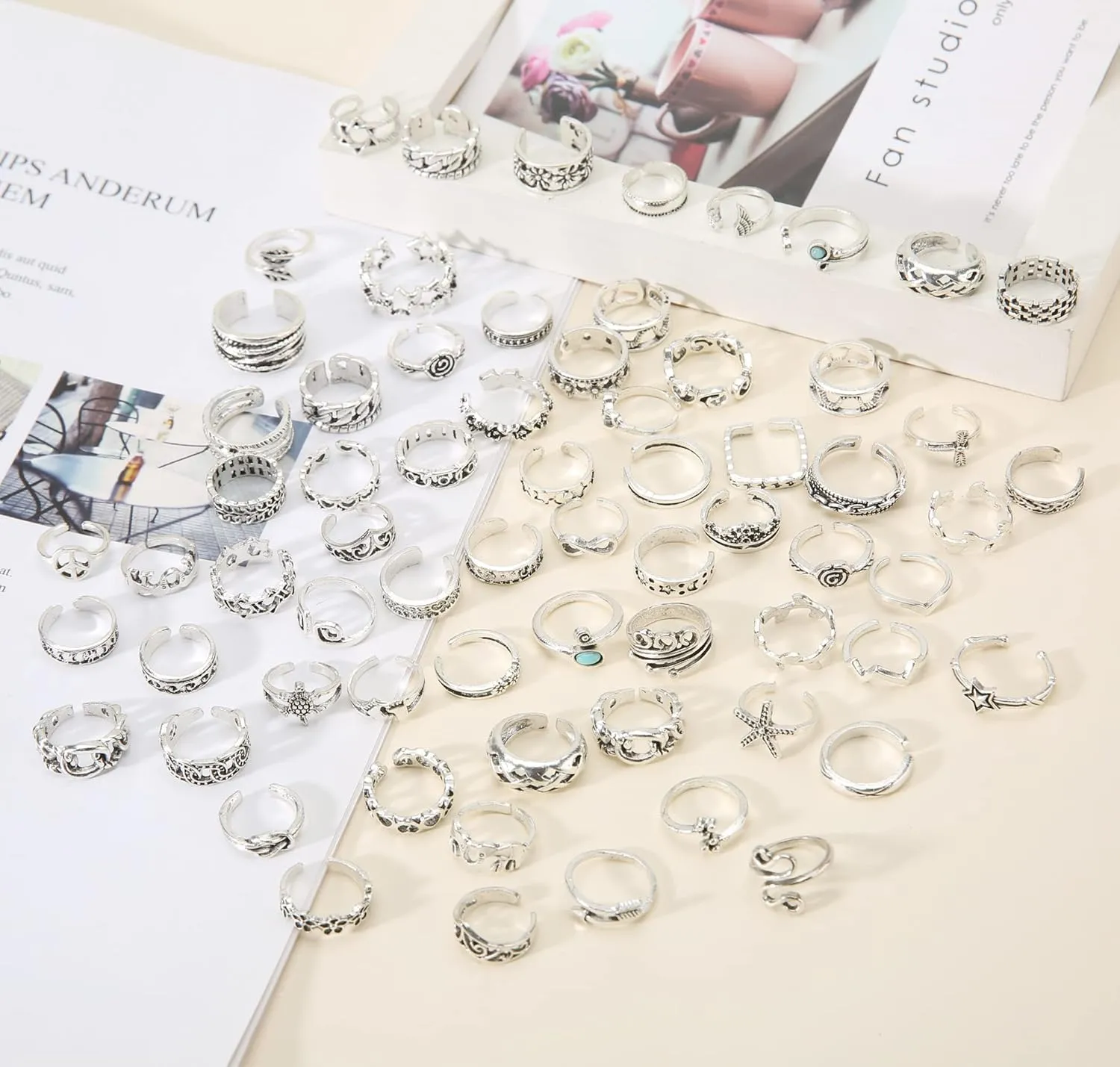 MJust Open Toe Rings Set and Rings for Women & Men