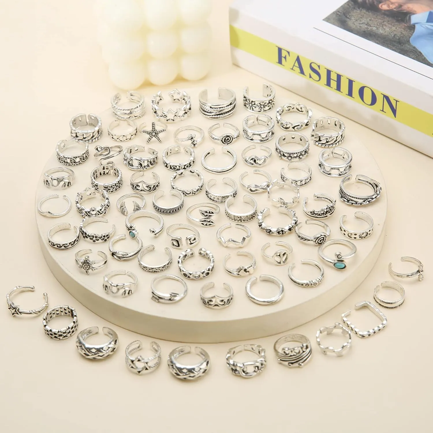 MJust Open Toe Rings Set and Rings for Women & Men