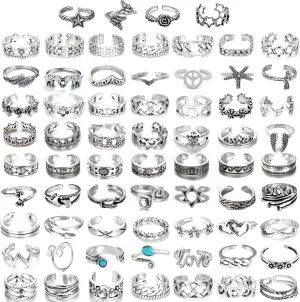 MJust Open Toe Rings Set and Rings for Women & Men