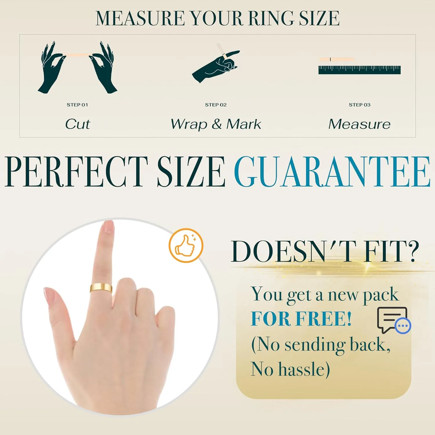 Non Tarnish Gold Chunky Rings for Women, 14K Gold Plated Statement Dome Rings, Stackable Mens Wedding Band Jewelry Size 5-15