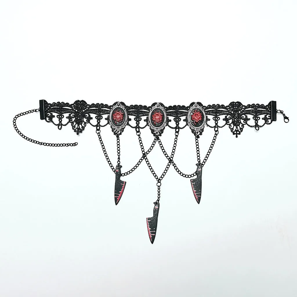 Punk Rave Anat Choker with Cameos and Cleavers