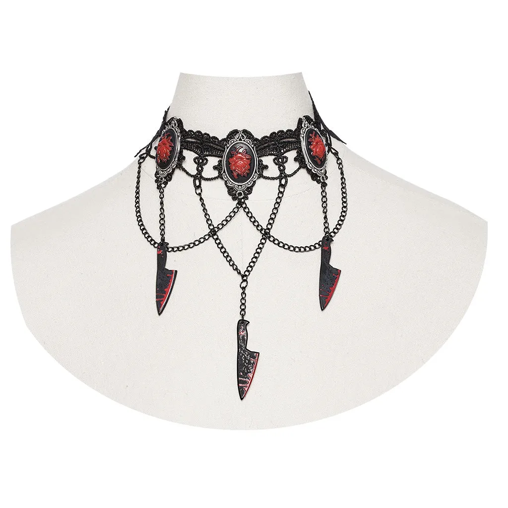 Punk Rave Anat Choker with Cameos and Cleavers