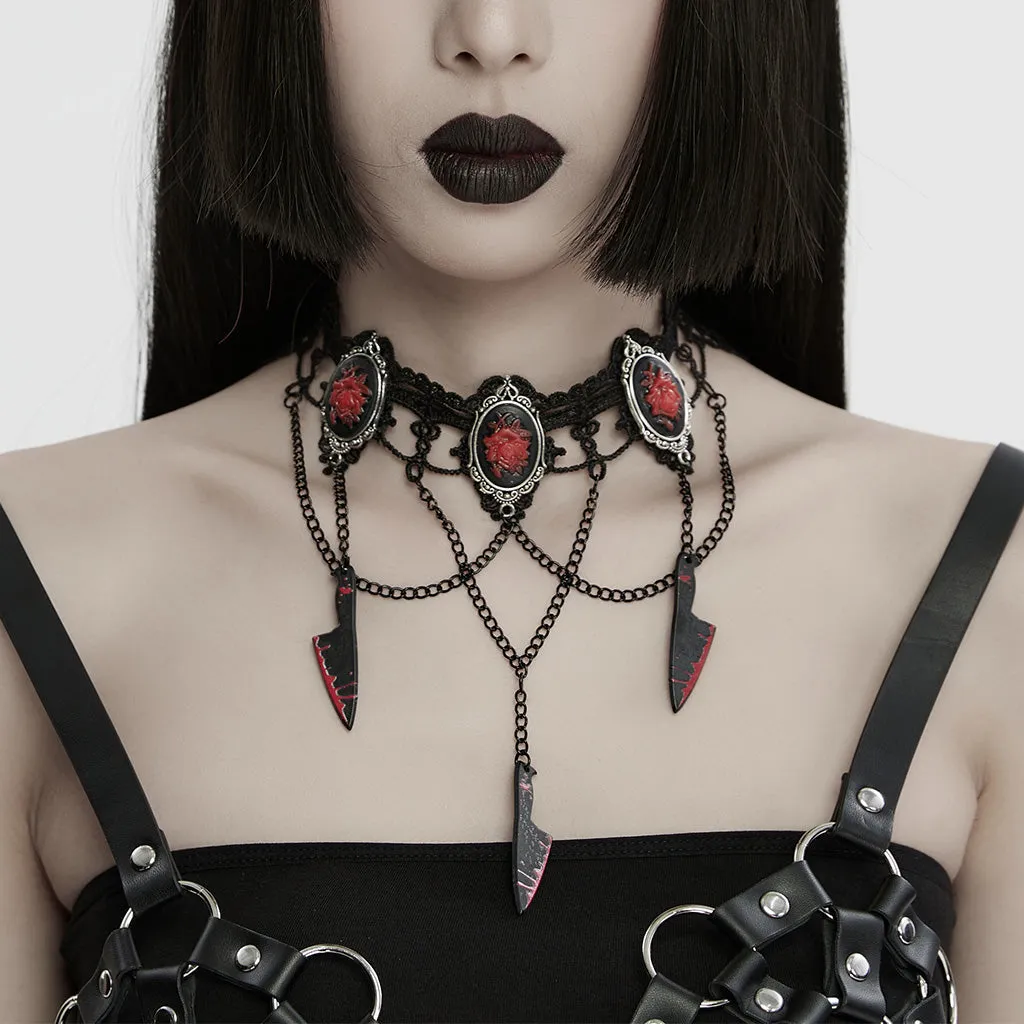Punk Rave Anat Choker with Cameos and Cleavers