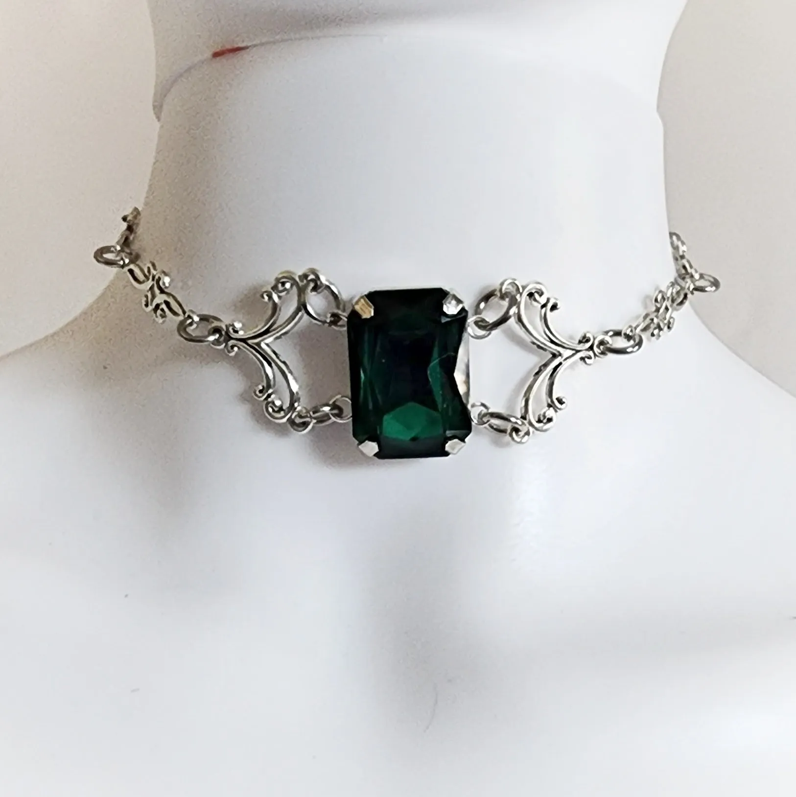 Rhinestone Choker Necklace Renaissance Jewelry