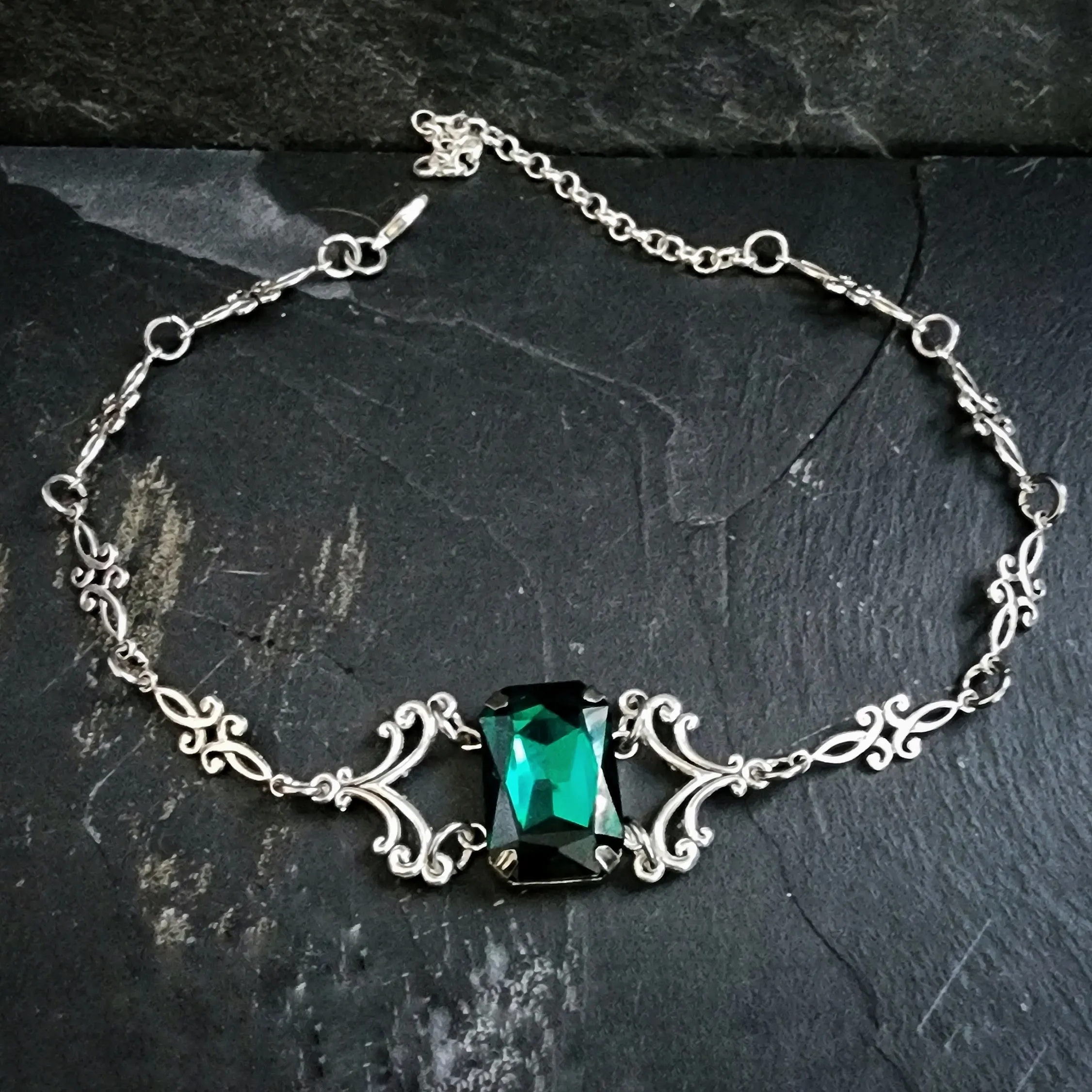 Rhinestone Choker Necklace Renaissance Jewelry