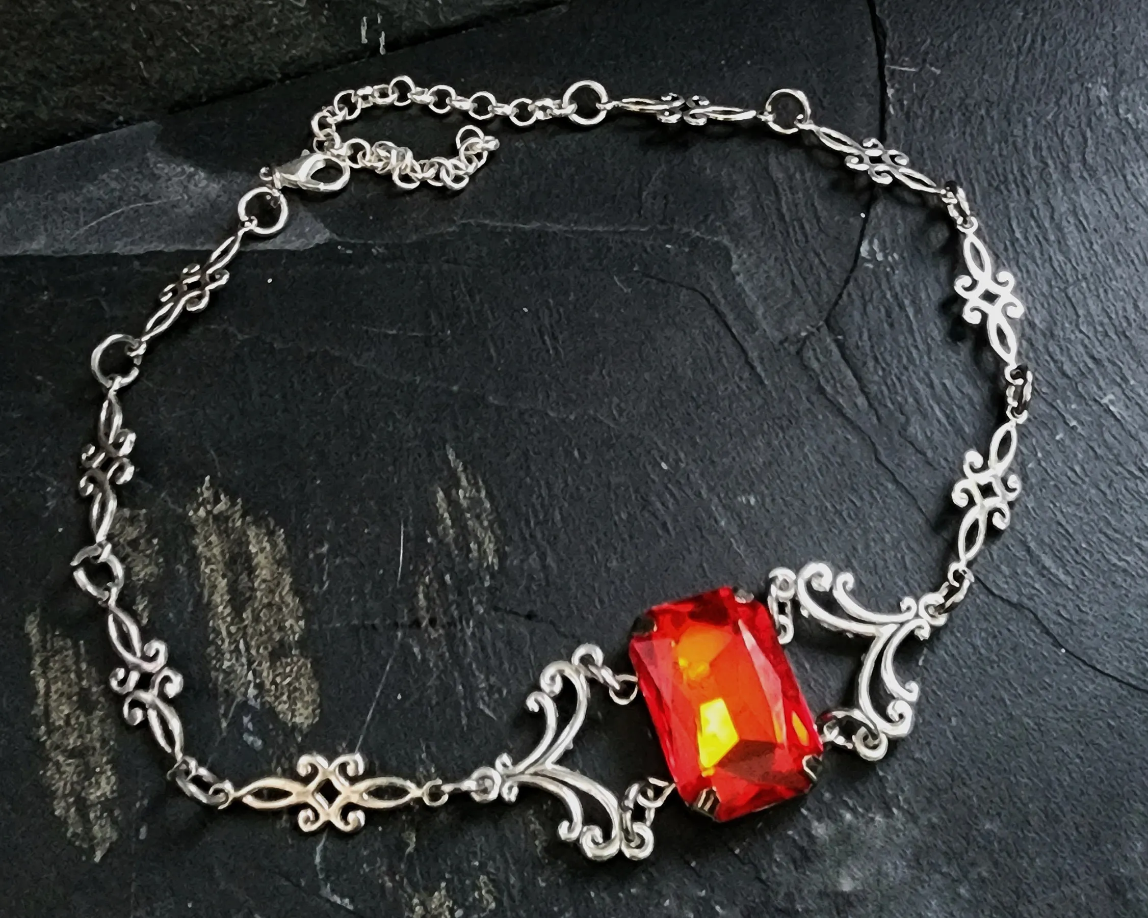 Rhinestone Choker Necklace Renaissance Jewelry