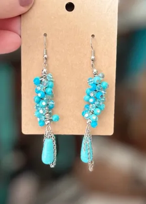 Turquoise Cluster Earrings