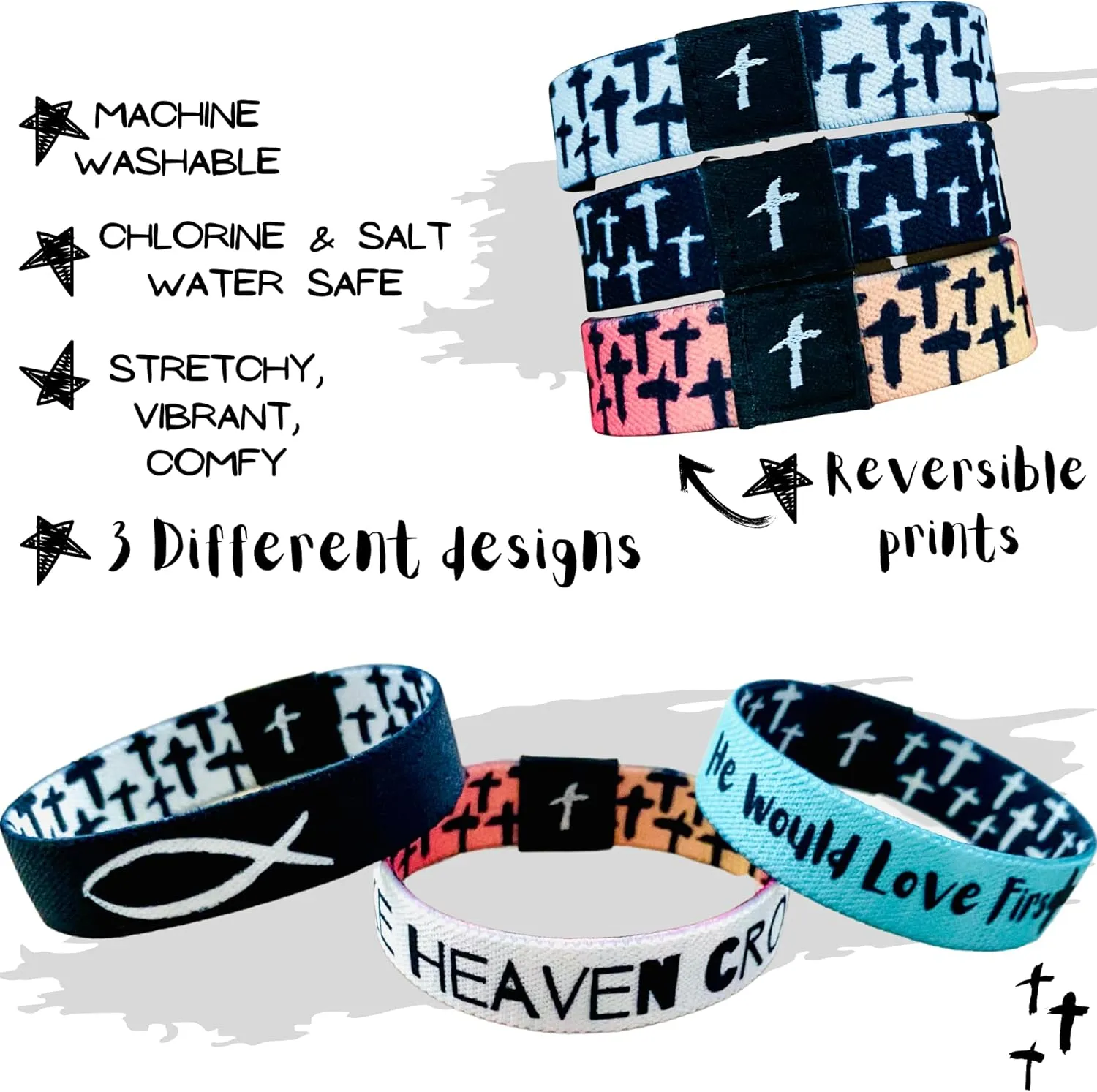 WWJD Bracelet - Elastic Wristbands for Teen Girls: Bible Verse Bracelet, 'What Would Jesus Do' 1 Pack